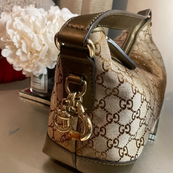 Gucci Small Heart Bit hobo in GG Lurex fabric. - Picture 3 of 6